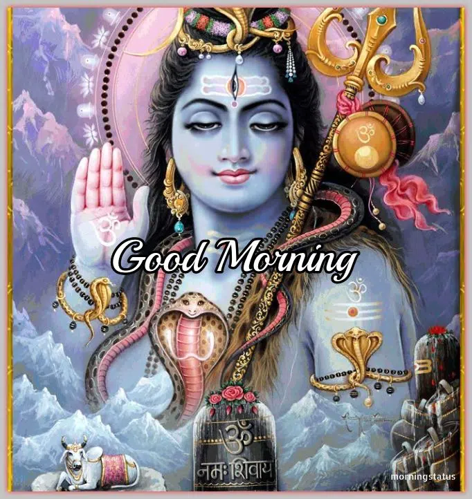 Beautiful Good Morning Image Of God Shiva With Nandi Bail