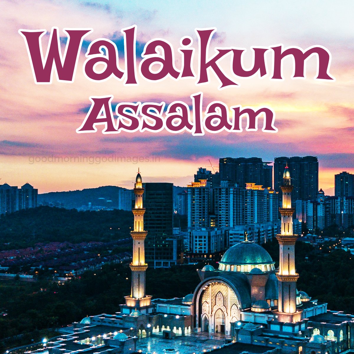 Beautiful Walaikum Assalam Good Morning Blue Mosque Pic